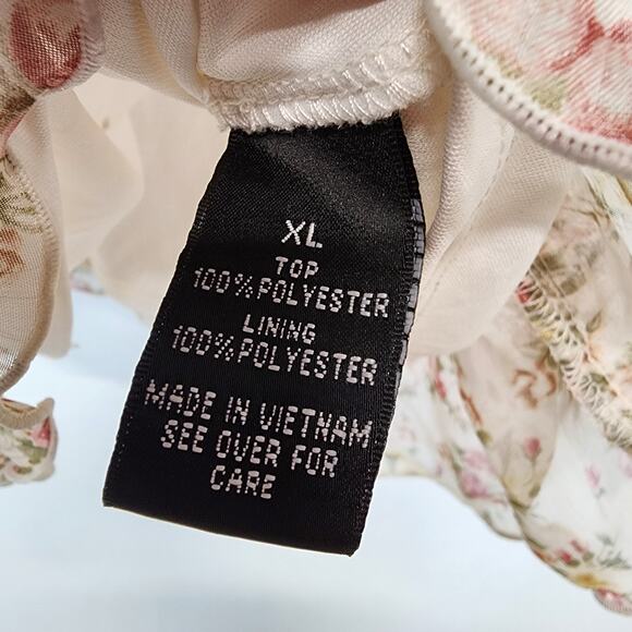Iz Byer Floral Chiffon Flutter Blouse Size XL Fairy Cottage Coquette Vtg Y2K - Picture 13 of 13